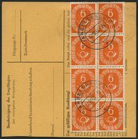 BUNDESREPUBLIK 126 BRIEF, 1954, 6 Pf. Posthorn Im Achterblock (rückseitig) Und Waagerechten Paar (vorderseitig) Als Selt - Other & Unclassified