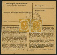 BUNDESREPUBLIK 136 Paar BRIEF, 1954, 70 Pf. Posthorn Im Waagerechten Paar Rückseitig Mit 60 Pf. Zusatzfrankatur Auf Pake - Otros & Sin Clasificación