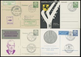 GANZSACHEN 1958/9, 4 Verschiedene Privat-Ganzsachen Heuss, Sonderstempel, Pracht - Sammlungen