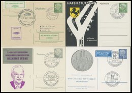 GANZSACHEN 1958/9, 4 Verschiedene Privat-Ganzsachen Heuss, Sonderstempel, Pracht - Colecciones