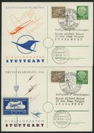 GANZSACHEN PP 8/6,7 BRIEF, 1954, Privatpostkarte 10 Pf. Heuss I, Deutschlandflug 1956 Mit 15 Pf. Zusatzfrankatur Je Nach - Collezioni