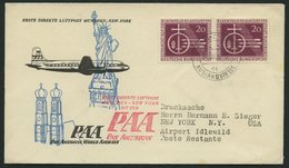 ERST-UND ERÖFFNUNGSFLÜGE 2511 BRIEF, 31.10.55, München-New York, Frankiert Mit 2x Bund Nr. 216 (Mehrfachfrankatur), Prac - Storia Postale