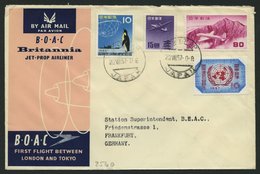 ERST-UND ERÖFFNUNGSFLÜGE 2560 BRIEF, 21.7.57, Tokio-Frankfurt, Japanische Frankatur, Prachtbrief - Storia Postale