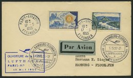 DEUTSCHE LUFTHANSA 33 BRIEF, 17.5.1955, Paris-Hamburg, Prachtbrief - Cartas & Documentos