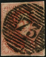 BELGIEN 9II O, 1858, 40 C. Karminrosa, Nummernstempel 73, Pracht - Belgio