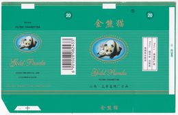 Panda - Giant Panda, GOLD PANDA Cigarette Box, Soft, Sea-GN Inlaid WT-thread, Taiyuan Cigarette Factory, Shanxi, China - Zigarettenetuis (leer)