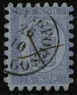 FINNLAND 3A O, 1860, 5 K. Hellblau, K1 HELSINGFORS Und Federkreuz, Alle Zungen, Pracht - Autres & Non Classés