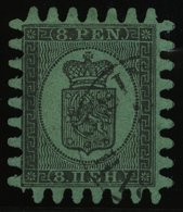 FINNLAND 6Cx O, 1867, 8 P. Schwarz Auf Grün, Alle Zungen, Pracht - Sonstige & Ohne Zuordnung