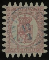 FINNLAND 9Cx O, 1866, 40 P. Rosakarmin, Blauer K1 WIBORG, Alle Zungen, Pracht - Sonstige & Ohne Zuordnung