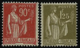FRANKREICH 279,281 *, 1932, 90 C. Dunkelrot Und 1.25 Fr. Dunkeloliv, Falzrest, 2 Prachtwerte - Autres & Non Classés