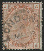 GROSSBRITANNIEN 53 O, 1880, 1 Sh. Braunorange, K1 LONDON, Leichte Knitterspuren, Feinst, Mi. 350.- - Used Stamps