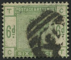 GROSSBRITANNIEN 79 O, 1884, 6 P. Dunkelgraugrün, Pracht, Mi. 180.- - Oblitérés