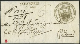 VORPHILA 1847, CAVARZERE, L2 Auf Dekorativem Brief Mit Inhalt Und Dienstsiegel Nach Padova, Pracht - 1. ...-1850 Prefilatelia