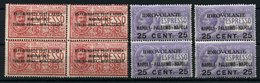 ITALIEN 126 VB,127 Paar **, 1927, Flugpost, 25 C. Im Viererblock Und 2 Senkrechte Paare 25 C. Auf 40 C., Alle Postfrisch - Italien