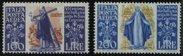 ITALIEN 744/5 *, 1948, 100 Und 200 L. Flugpost Heilige Katharina Von Siena, Falzrest, 2 Prachtwerte - Italie