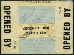 ITALIEN Britische Kriegsgefangenenpost Mit Offiziellem Blauen Rotkreuz-Stempel Für Kriegsgefangenenpost, Verschlussstrei - Italie