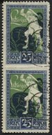 LETTLAND 37UMw O, 1919, 25 Kap. Befreiung Von Kurland Im Senkrechten Paar, Mitte Ungezähnt, Pracht - Letonia