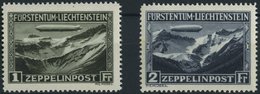LIECHTENSTEIN 114/5 *, 1931, Graf Zeppelin, Falzreste, 2 Prachtwerte - Otros & Sin Clasificación