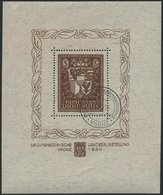 LIECHTENSTEIN Bl. 1 O, 1934, Block Landesausstellung, Sonderstempel, Pracht, Fotoattest Rellstab, Mi. 2800.- - Other & Unclassified