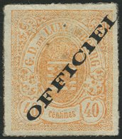 DIENSTMARKEN D 8Ib *, 1875, 40 C. Mattorange OFFICIEL, Type I, Falzrest, Pracht, Gepr. Engel, Mi. 220.- - Officials