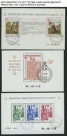 MALTA Bl. O, 1979-85, 7 Verschiedene Blocks Malta Exil-Regierung Mit Sonderstempeln, Pracht - Malta