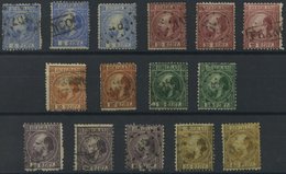 NIEDERLANDE 7-12 O, 1867, König Willem III, 15 Werte In Nuancen, Etwas Unterschiedlich - Netherlands