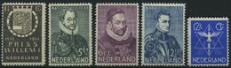 NIEDERLANDE 257-61 *, 1933, Wilhelm I Von Oranien Und Weltfrieden, Falzrest, 5 Prachtwerte - Pays-Bas