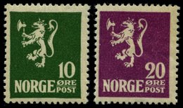 NORWEGEN 105/6 **, 1922/3, 10 Und 20 Ø Wappenlöwe, 2 Prachtwerte, Mi. 140.- - Altri & Non Classificati