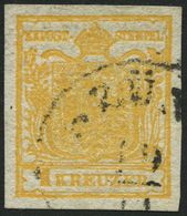 ÖSTERREICH 1Xa O, 1850, 1 Kr. Gelb, Handpapier, Type Ia, K1 BRÜNN, Pracht - Gebraucht