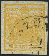 ÖSTERREICH 1Xa O, 1850, 1 Kr. Gelb, Handpapier, Type Ia, K1 BRÜNN, Pracht - Used Stamps