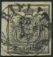 ÖSTERREICH 2Ya O, 1854, 2 Kr. Schwarz, Maschinenpapier, Type IIIb, K1 BIELITZ, Leichte Bugspur Sonst Pracht, Fotobefund  - Usados