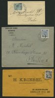 POST IN DER LEVANTE 21,23,34 BRIEF, 1894-1900, 10 Pa. Auf 3 Kr., 1 Pia. Auf 10 Kr. Und 1 Pia. Auf 25 H., 5 Briefe Nach B - Levante-Marken