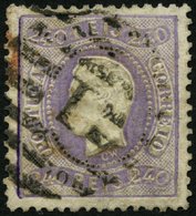 PORTUGAL 33 O, 1870, 240 R. Lila, Nummernstempel 1, Pracht, Mi. 600.- - Gebraucht