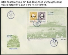 AZOREN Bl. 1 BRIEF, 1980, Block 112. Jahrestag Der Ersten Markenausgaben, 390x Auf FDC`s, Pracht, Mi. 3900.- - Azores