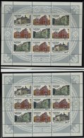 RUSSLAND 415-17KB **, 1995, 850 Jahre Moskau Im Kleinbogensatz Ohne Zudruck (2x) Und Mit Zudruck, Pracht, Mi. 105.- - Used Stamps