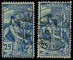 SCHWEIZ BUNDESPOST 73I,II O, 1900, 10 C. UPU, Platte I Und II, 2 Prachtwerte, Mi. 95.- - 1843-1852 Kantonalmarken Und Bundesmarken