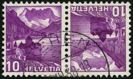 ZUSAMMENDRUCKE K 33yIDPII O, 1937, Landschaften Kehrdruck 10 + 10, Glatter Gummi, Type I, Doppelprägung Im Gesamten Mark - Se-Tenant