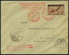 LUFTPOST SF 34.3 BRIEF, 28.6.1934, Swissair Balkanflug Nach Istanbul, Frankiert Mit Mi.Nr. 245z, Prachtbrief - Premiers Vols