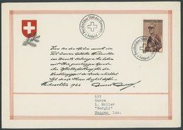 SOLDATENMARKEN II. WK 1944, Weihnachtsgrußblatt An Die Schweizer Soldaten Vom Generalstab Mit Feldpoststempel Persönlich - Altri & Non Classificati