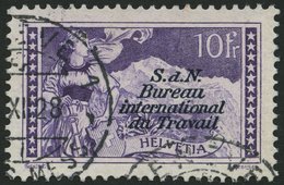 BIT/ILO 14 O, 1923, 10 Fr. Schwarzviolett, Pracht, Mi. 200.- - Servizio
