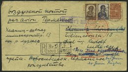 SOWJETUNION 369,374/5 BRIEF, 1932, 5, 30 Und 50 K. Werktätige Auf Luftpost-Einschreibbrief Nach Kiel-Wik, Feinst - Used Stamps