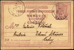 TÜRKEI 1897, Türkische Ganzsachenkarte Eines Tschechischen Soldaten über Die Postämter Hania Und Kehun Nach Österreich,  - Otros & Sin Clasificación