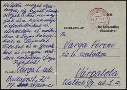 UNGARN 1968, Portofreie Feldpostkarte Eines In Der Tschechoslowakei Eingesetzten Ungarischen Soldaten, über Das Postfach - Other & Unclassified