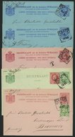 CURACAO 1897-99, 5 Gebrauchte Ganzsachenkarten Nach Deutschland, 2 Mit Zusatzfrankaturen, Pracht - Curaçao, Antille Olandesi, Aruba