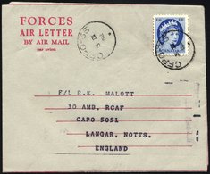 KANADA 294 BRIEF, 1962, 5 C. Hellblau Mit K1 CFPO-35 Auf Feldpost-Aerogramm Der UNEF MIDDLE EAST-Truppen Aus Gaza, Prach - Kanada