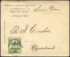 MEXIKO 269II BRIEF, 1913, 1 C. Gelbgrün, Ohne Kontrollanhänger, Auf Revolutionsbeleg Aus Dem Staate Sonora, Diese Stempe - Mexico