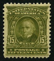 USA 147 *, Scott 309, 1903, 15 C. Clay, Wz. 1, Gezähnt L 12, Falzreste, Falzdünne Stelle Sonst Pracht, $ 180 - Other & Unclassified