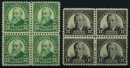 USA 275a,278 VB **, Scott 622/3, 1925/6, 13 C. Grün Harrison Und 17 C. Eilson, Je Im Postfrischen Viererblock, Pracht - Altri & Non Classificati