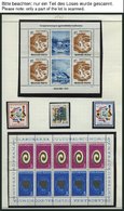 EUROPA UNION **, Sammlungsteil Sympathie- Und Mitläuferausgaben Von 1966-75, Mit Kleinbogen Und Blocks, Pracht, Mi. 330. - Collections