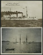 ALTE POSTKARTEN - SCHIFFE KAISERL. MARINE BIS 1918 S.M.S. Arcona, 2 Ungebrauchte Karten - Guerre